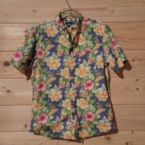 Club Room Floral Button Down Shirt - Blue, Pink, Yellow, Green Size M 22x28